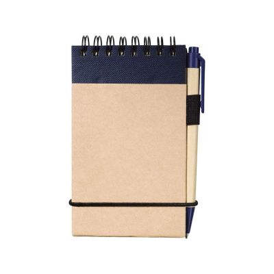 Блокнот А7 Zuse с ручкой шариковой, синий-1