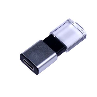 USB-флешка промо на 32 Гб прямоугольной формы, выдвижной механизм, черный-1