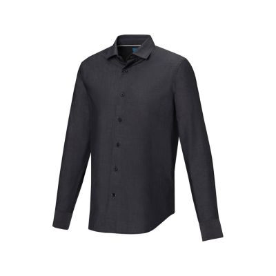 Cuprite Мужская рубашка с длинным рукавом, изготовленная из натуральных материалов, которые отвечают стандарту GOTS - сплошной черный-0