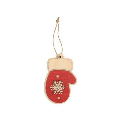Подвеска деревянная Новогодняя варежка-1