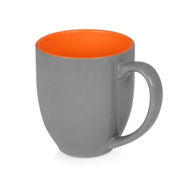 Кружка керамическая Gracy 450мл, серый/оранжевый-0