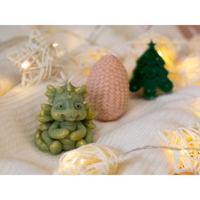 Свечи на подставке Дракон, яйцо дракона, елочка-15