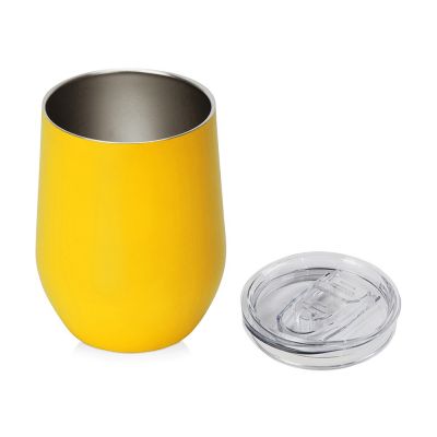 Вакуумная термокружка Sense, непротекаемая крышка, желтый-1