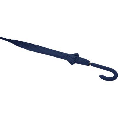 Зонт-трость полуавтомат с прорезиненной ручкой, темно-синий-1