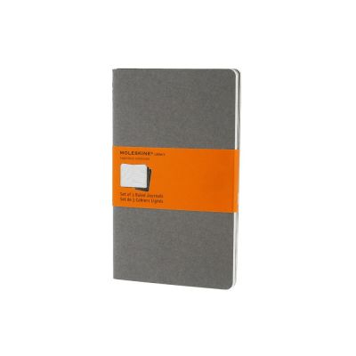 Записная книжка Moleskine Cahier (в линейку, 3 шт.), Large (13х21см), серый-0