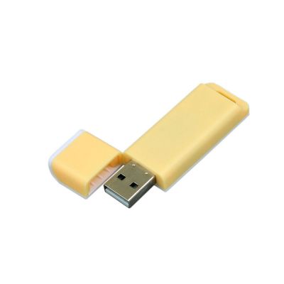 Флешка 3.0 прямоугольной формы, оригинальный дизайн, двухцветный корпус, 32 Гб, желтый/белый-1
