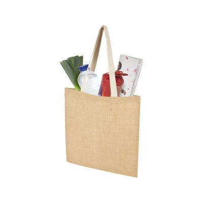 Эко-сумка Juta 7 л из джута плотностью 300 г/м2, белый-2