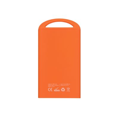 Портативное зарядное устройство Shine с зеркальной гравировкой, 4000 mAh, оранжевый-3
