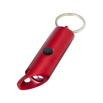 Flare светодиодный фонарик из переработанного алюминия и открывалка для бутылок с брелоком - Красный-0