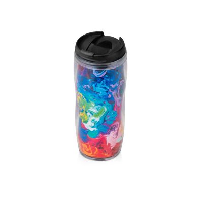 Термокружка Mony 400мл, под цифровую печать, прозрачный/черный-7