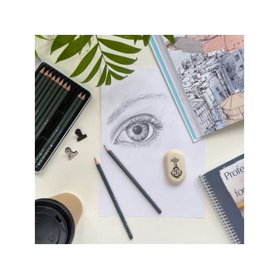 Набор чернографитовых карандашей  Sketch & Art ,12 шт. 2h-9b, металлическая коробка с ложементом-6