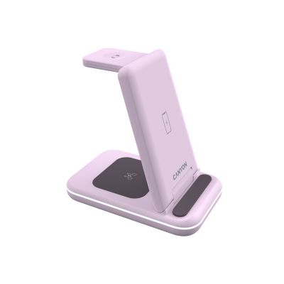 Беспроводное зарядное устройство 3-в-1 CANYON WS-304 (CNS-WCS304B), 15W, розовый-5