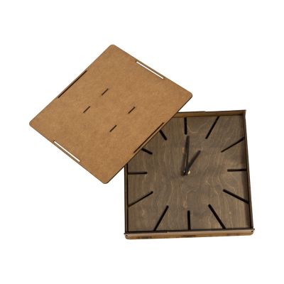 Часы деревянные Olafur квадратные, 28 см, шоколадный-1