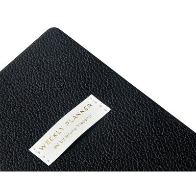 Еженедельник недатированный А6 Black с нашивкой, черный-2