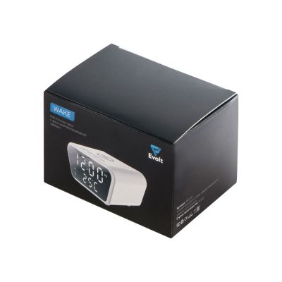 Настольные часы с функцией беспроводной зарядки Wake, 10 Вт-10