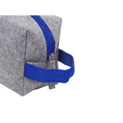 Органайзер для электроники и проводов Felt из RPET-фетра с ручкой, серый с синим-6