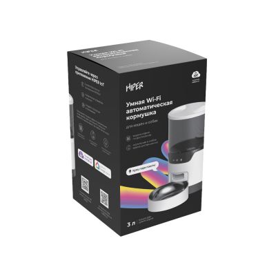 Умная Wi-Fi кормушка IoT Pet Feeder, 3000 мл, белый/черный-14