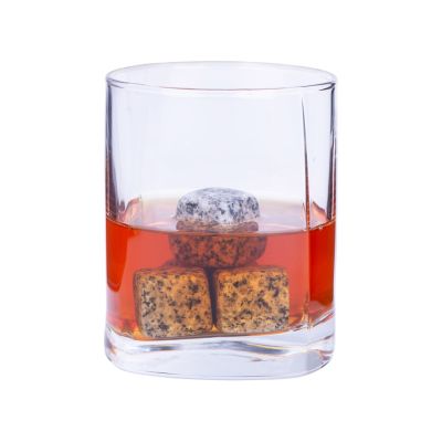 Камни для виски Gentleman в бархатном мешочке, 4 шт, серый-5