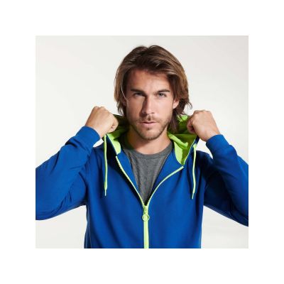 Толстовка на молнии Fuji, королевский синий/неоновый желтый-5