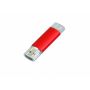 USB-флешка на 32 Гб.c дополнительным разъемом Micro USB, красный