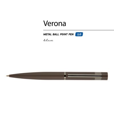 Ручка шариковая автоматическая BrunoVisconti VERONA цвет корпуса коричневый, soft-touch, 1 мм, синяя-1