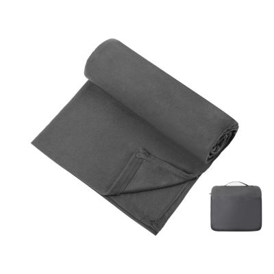 Плед для путешествий Flight в чехле с ручкой и карманом, серый-0