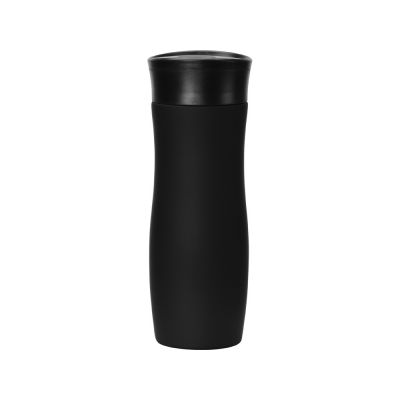 Вакуумная термокружка с кнопкой Streamline, Waterline, soft-touch, черный-3