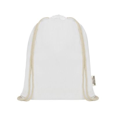 Oregon сумка-кисет из переработанного хлопка, сертифицированного согласно GRS, плотностью 140 г/м² - Белый-1