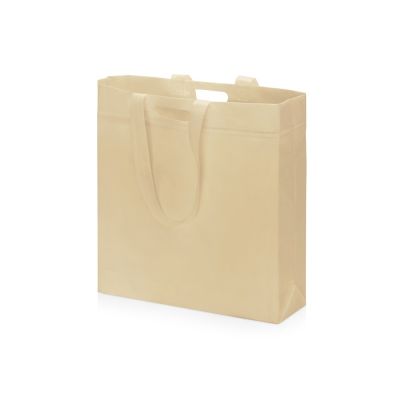 Сумка для покупок из спанбонда Ambit, 380*120*400 с ручкой 550/30 мм, бежевый-0