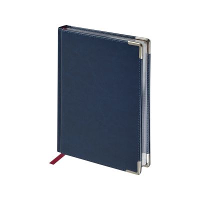 Ежедневник недатированный А5 Sidney Nebraska, синий (серебряный обрез, серебряные уголки)-0