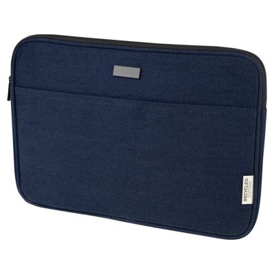 Чехол для 14-дюймового ноутбука Joey объемом 2 л из брезента, переработанного по стандарту GRS, темно-синий-0