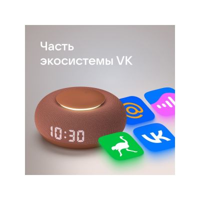 Умная колонка VK Капсула Мини с голосовым помощником Марусей, терракотовый-4