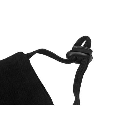 Маска для лица многоразовая с фиксаторами, черная-4