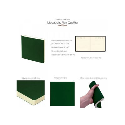 ЕЖЕДНЕВНИК недатированный А5- MEGAPOLIS FLEX QUATTRO (БОРДОВЫЙ)-3