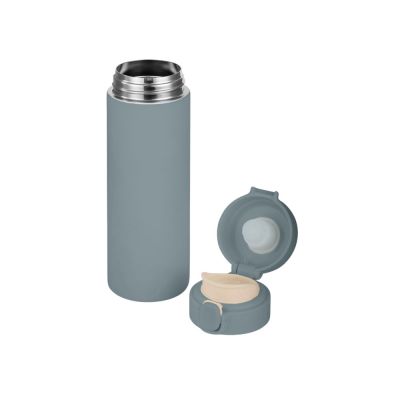 Вакуумная термокружка Waterline c кнопкой Guard, 400 мл, тубус, антрацит-1