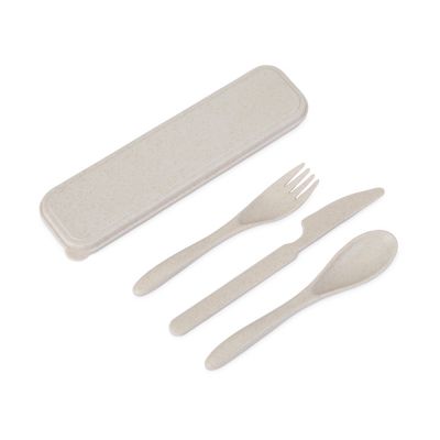 Набор столовых приборов Ron из бамбукового волокна, бежевый-0