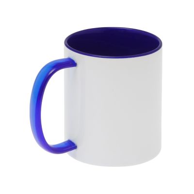Керамическая кружка со стеклянной ручкой для сублимации Charm, синий-2