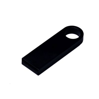 USB 2.0-флешка на 4 Гб с мини чипом и круглым отверстием, черный-1