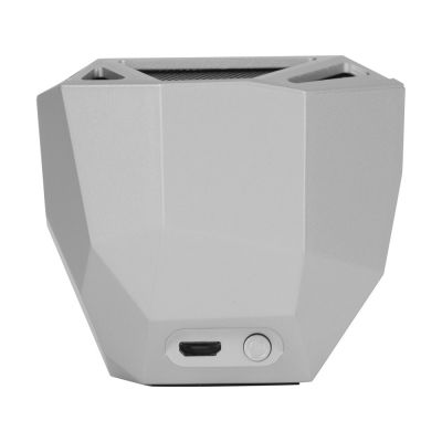 Портативная колонка Geo, серебристый + синяя подсветка-4