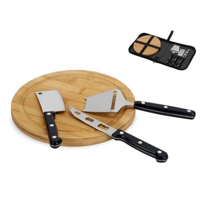 Набор для сыра с приборами Fabrizio, черный-0