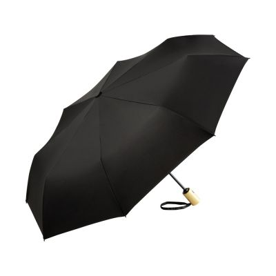 Зонт складной 5429 ÖkoBrella из бамбука, полуавтомат, черный-0