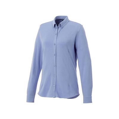 Женская рубашка Bigelow из пике с длинным рукавом, светло-синий-0