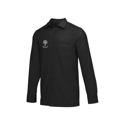 Alum вельветовая рубашка унисекс - сплошной черный-3