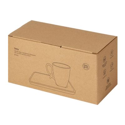 Чайная пара с бамбуковым блюдцем Deny, белый-4