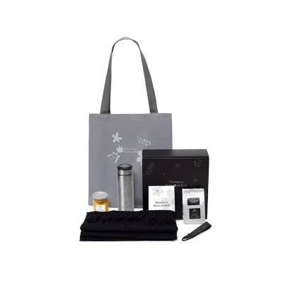 Подарочный набор Re:f. Walk с палантином, шоппером и термосом, черный-0
