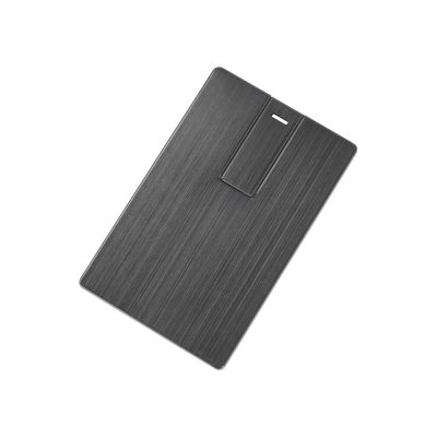 Флеш-карта USB 2.0 16 Gb в виде металлической карты Card Metal, темно-серый-0