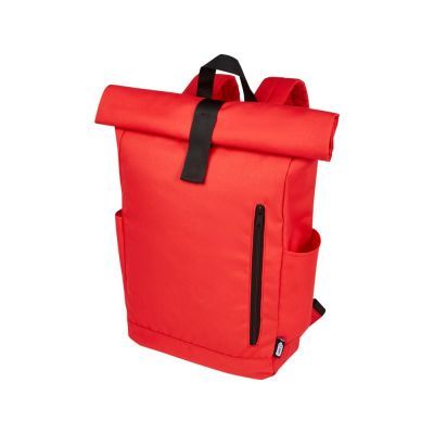 Рюкзак Byron 15,6 объемом 18 л со скручиваемым верхом, изготовленный из переработанного ПЭТ по стандарту GRS, красный-0