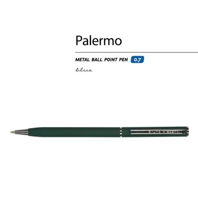 Ручка шариковая автоматическая BrunoVisconti® PALERMO цвет корпуса зеленый, soft-touch, 0.7 мм-1