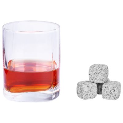 Камни для виски Gentleman в бархатном мешочке, 4 шт, серый-4