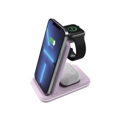 Беспроводное зарядное устройство 3-в-1 CANYON WS-304 (CNS-WCS304B), 15W, розовый-7